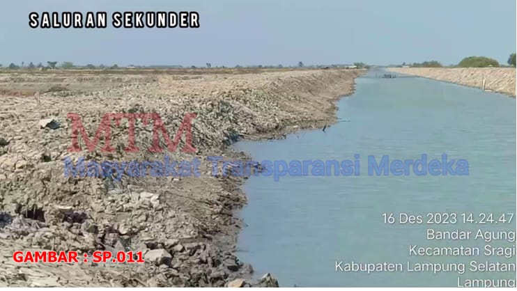 Proyek peningkatan Tambak Provinsi Lampung, terletak di Kecamatan Sragi, Kabupaten Lampung Selatan, tengah menjadi sorotan. (Foto: Ist)